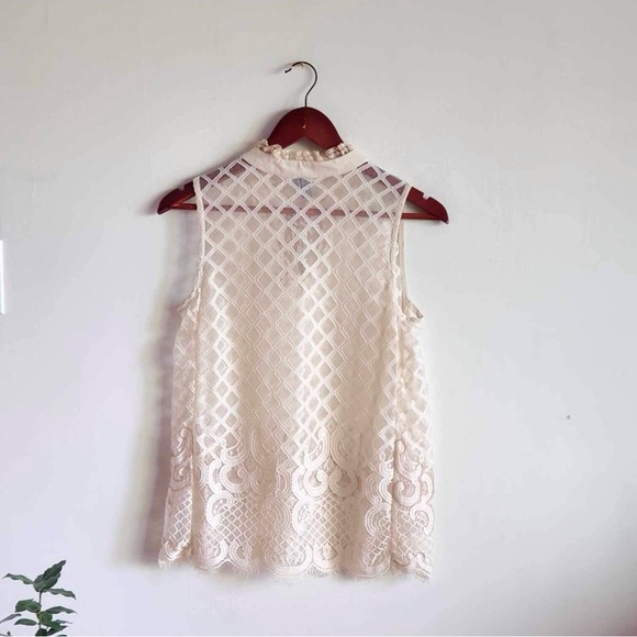 Anthropologie Ramona Lace Top Bl^nk London Cream Size XS - Picture 10 of 10